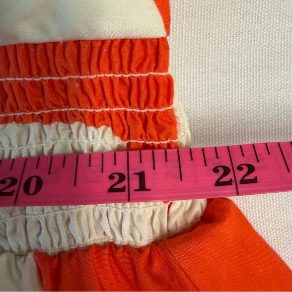 Banana Republic Cotton White Orange Geometric Pattern One Shoulder Midi Dress L - Picture 10 of 10